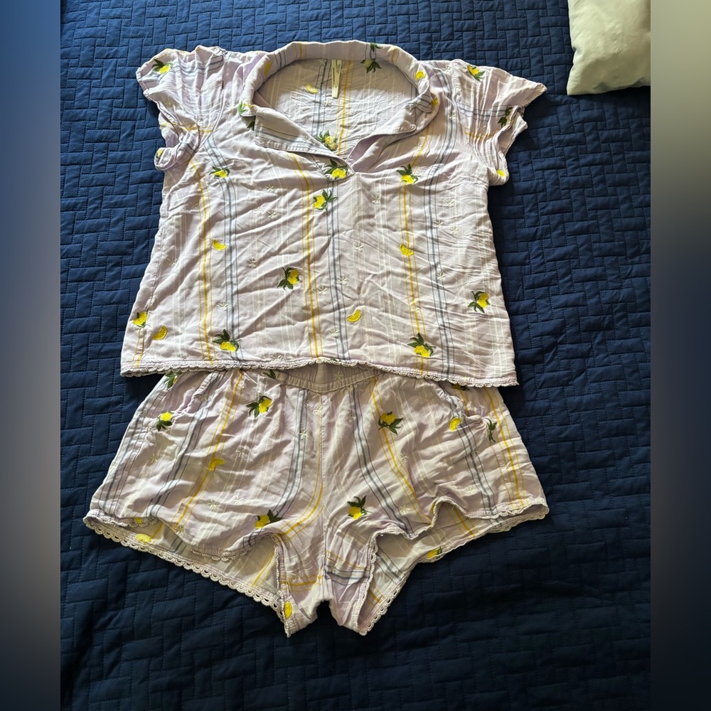 Lemon Pajama Set by Anthropologie